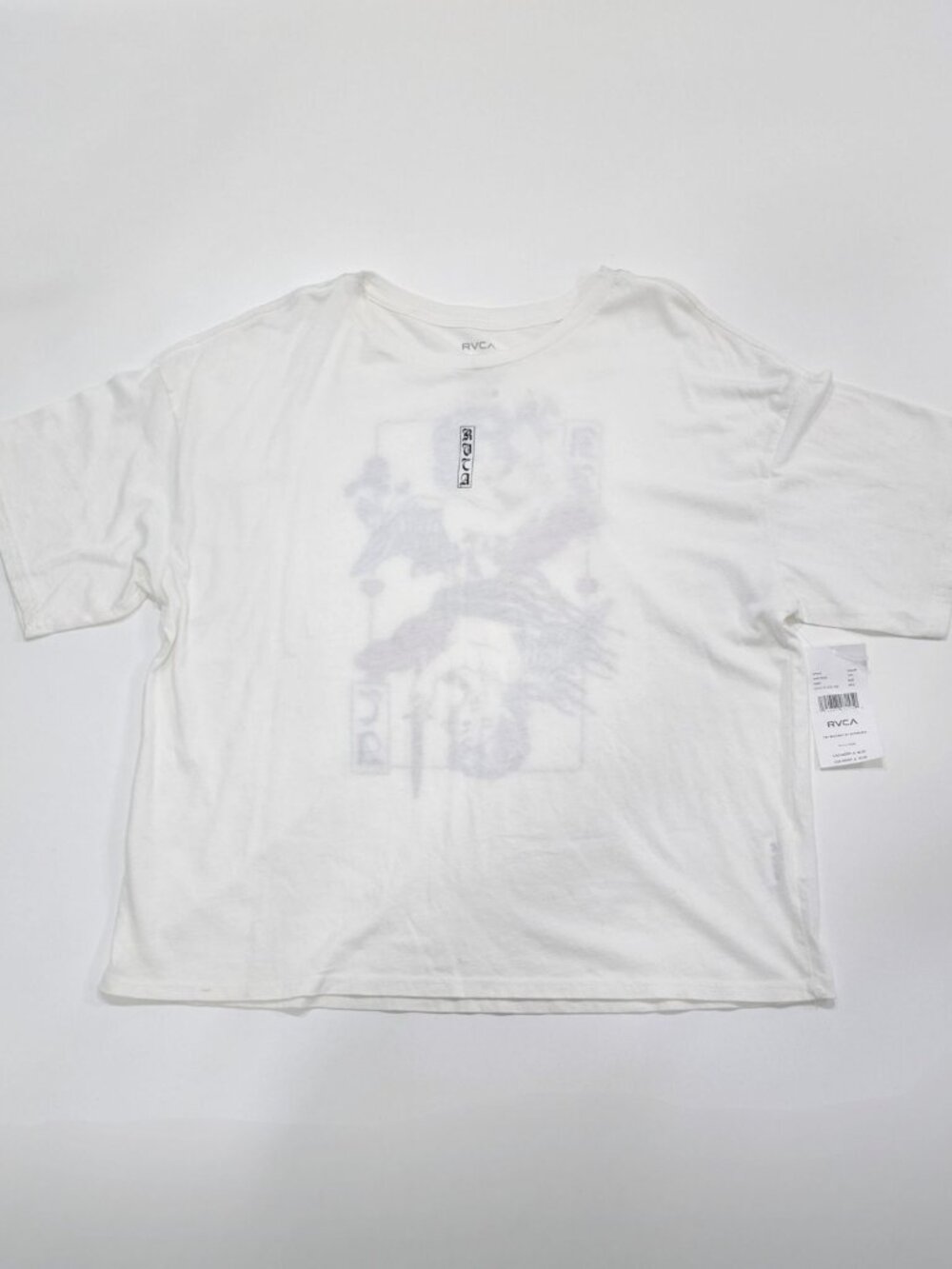 RVCA ✦ Angel Graphic Tee ✦ White Streetwear Art Print Top Casual Style M - Picture 4 of 7